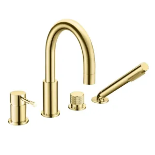 Смеситель на борт ванны Boheme Uno 460-MG золото матовое